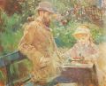 Eugène Manet and his daughter in Bougival
