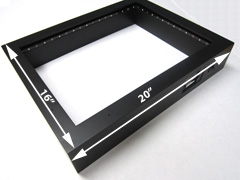 The dimensions of the FrameLight shadow box