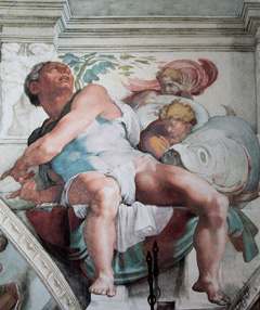 A fresco section of the Sistine Chapel, by Michelangelo, 1470
