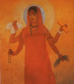 Bharat Mata, painted by the nephew of Rabindranath Tagore, Abanindranath Tagore, between 1870 and 1950