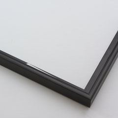 This metal picture frame has a black, high-shine finish, brush-textured drop edge and a curved profile. The classic flat face makes this frame ideal for small, medium and large-size artwork. 


.3 " width. Easily frame photographs, paintings or drawings on paper, or even Giclée canvas prints.