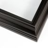 This large 1-1/2 " deep shadow box comes in a glossy black finish. This traditional frame features intricate layers shown in the beveling at the base and top lip of the frame with a scooped center.