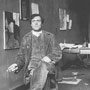 Amedeo Clemente Modigliani (July 12, 1884 – January 24, 1920) was an Italian artist who worked mainly in France. Primarily a figurative artist, he became known for paintings and sculptures in a modern style characterized by mask-like faces and elongation of form. He died in Paris of tubercular meningitis, exacerbated by poverty, overwork, and addiction to alcohol and narcotics (Wikipedia)