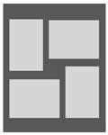A four window matboard with two vertical and two horizontal openings