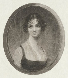 Antique black and white image of circle-framed portrait
