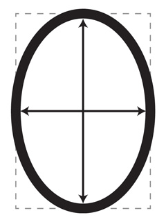Oval picture frame dimensions are measured from the center of each side