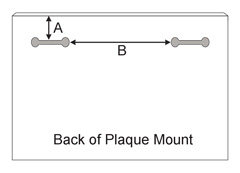 Double slot back of plaque: measure first at arrow mark A, then B