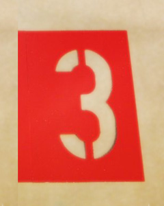 A stencil used for printing onto fabric or paper