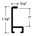 Slim 5/16 " metal frame. This frame comes in solid mars black. The face has a frosted texture and reflects dispersed light. The profile features a horizontal brushed texture.

Nielsen n22-21 Profile