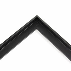 This black small, L-shaped canvas floater frame features a 1/8 " flat face, and 11/16 " rabbet.

*Note: These solid wood, custom canvas floaters are for stretched canvas prints and paintings, and raised wood panels.