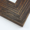 This large frame is covered with a deep walnut wash that highlights the natural wood grain for a rustic appearance.
3.125 " width: ideal for large and oversize images. Border a rustic nature photograph, or autumnal painting or print with this simple, bucolic frame.