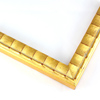 This patterned gold foiled Bamboo frame, features a simple pattern, brushed to showcase peaks of burgundy giving an antique look. The edge is patterned and elevated, which adds depth to the surface of the frame.
1 " width: ideal for smaller images. Select an oil or watercolor painting, print, or white-dominant gray-scale photograph.