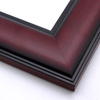 This wide frame features a smooth curve with bevelled inner and outer rims. The rich mahogany wash has a wood grain detail, and fades to black at the edges.
3 " width: ideal for large and oversize artwork. Allow the rustic wood face to highlight a bucolic nature painting or photograph, or match the black edges to a contemporary print.