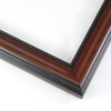 This slender frame features a scoop profile, bevelled outer edge and beading on the inner lip. The walnut wash on the face fades to black on both ends.
1.5 " width: ideal for small or medium size artworks. The unique mix of rustic and contemporary makes this frame a versatile choice. Pair with a favourite photograph, painting or giclee print.