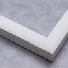 This simple, matte white frame features a thick curved profile. The slope of the face makes this a simple but glamorous selection. A 1 " rabbet gives this frame a narrow shadow-box quality.
1.25 "es width: ideal for medium-sized images. Select an oil or watercolour painting, print, or black-dominant grayscale photograph.