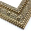 This highly detailed silver leaf frame features a wide, reverse stepped profile with three distinct designs. A brushed effect reveals a black undercoat and gives the frame an antique appearance.
3 " width: ideal for large and oversize images. This frame can hold its own against a detailed painting or print, but may overshadow a simpler image.