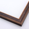 This simple, stepped profile frame features solid wood overlaid with a blackened bronze foil. This heavy antiquing gives the otherwise plain frame a classic look.
1.125 " width: ideal for small images. Border a family photograph, or a painting or print with this unique frame.