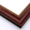 A simple, scooped profile wood frame that adds an elegant touch to your favourite photographs or artwork prints. The deep sienna brown base overlaid with a similar brown-gold creates a subtle marbled effect that meets an inner edge of gold foil-tipped beading and a gold foil drop edge. The sides of the frame are black.
2 " width: ideal for medium-size artworks.