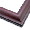 This reverse scoop frame with bevelled inner lip features a walnut wash with faint horizontal stripe. The thin veneer maintains the natural wood grain texture. Both the outer drop edge and inner lip are matte black.
2.125 " width: ideal for medium or large images. This simple, elegant frame flatters photographs, watercolour or oil paintings, and giclee prints alike.