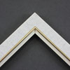 Linen liners are a great option for providing blank space between art and frame. Where glass is generally required to protect paper artworks and their mat, a linen liner does not require glass, making it ideal for paintings and Giclée prints.
This 1.25 inch natural liner has an authentic linen texture and colour, and a gold and painted white lip. It is best suited to small and medium size canvas prints, watercolour or oil paintings.