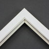 Linen liners are a great option for providing white space between art and frame. Where glass is generally required to protect paper artworks and their mat, a linen liner does not require glass, making it ideal for paintings and Giclée prints.
This 1.25 inch white liner has an authentic, soft linen texture and a silver and painted white lip. It is best suited to small and medium size canvas prints, watercolour or oil paintings.