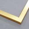 This simple, high-sheen frame features a smooth face of cracked, gold foil finish. It achieves a delicate, modern take on a basic style.
1 " width: ideal for small images. Border a bold photograph, or acrylic painting or print in this subtle, contemporary frame.