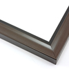 This simple, bold frame features scoop profile with a walnut-wash with a subtle brushing effect. The inner lip is stepped down and painted a matte black.
1.25 " width: ideal for small or medium size artworks. Due to it