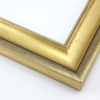 This high fashion, solid wood frame features a dramatic scoop profile and high outer edge (1.25” depth), all wrapped in ornate gold foil. A black patina applied to the top-most ridges give it a subtle, distressed appearance that adds to its vintage elegance.
2 " width: ideal for medium- or large-size images. Border an old family photograph, favourite painting, or Giclée print in this quality frame.