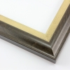 This solid wood frame features an elegant curve-and-scoop profile that draws the eye inward. The outer edge maintains the natural wood grain, and slightly distressed gold foil on the inner lip adds a subtle antique finish. The outside rim is an unobtrusive black.
1.75 " width: suitable for both medium and large images.