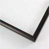 This 1/2 " frame features a scooped profile from a flat outer edge. Along with brown finish and delicate bronze detailing creating horizontal lines across the scooped profile. The colors fade to create a seamless blend. The sides of the frame features a matte black finish.
1/2 " width: ideal for small artwork. This modern frame is suitable for a wide variety of art mediums, from photographs to paintings and giclee prints.