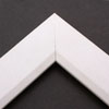 Linen liners are a great option for providing white space between art and frame. Where glass is generally required to protect paper artworks and their mat, a linen liner does not require glass, making it ideal for paintings and Giclée prints.
This 1 inch white liner has an authentic, soft linen texture and flat face with a sloped inner lip. It is best suited to medium and large canvas prints, watercolours or oil paintings.