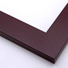This simple, flat profile frame features a deep mahogany wash with imitation wood grain brushing in black. The inner and outer edges drop at a straight, 90 degree angle.
2 " width: ideal for medium size images. The smooth style of this solid wood frame makes it suited to a wide variety of photographs, paintings and giclee prints.