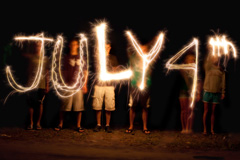 Light painting to celebrate Independence Day