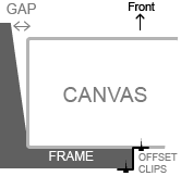 Tapered style floater frame with angled spacer